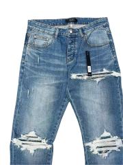 1:1 quality version Knee Rips Stitching Slim Fit Jeans 28648682