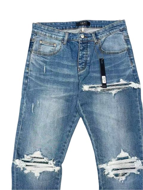 1:1 quality version Knee Rips Stitching Slim Fit Jeans 28648682