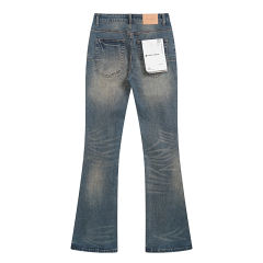 Vintage-Style Distressed Flared Jeans 28680580
