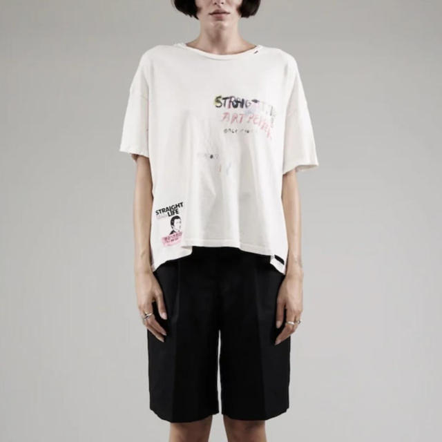 Vintage Hand-painted Graffiti Print Tee 28756447