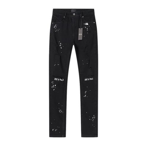 Ink-Splattered Ripped Jeans 28750109