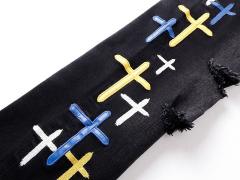 Colorful Cross Embroidered Jeans 28750151