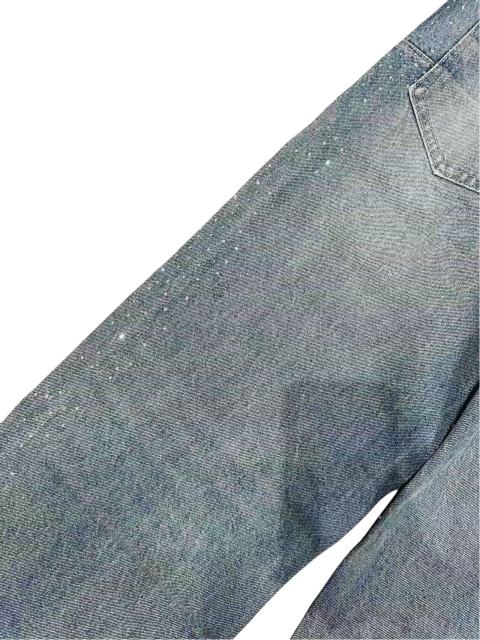 1:1 quality version Front Starry Sky Hot-fix Rhinestone Straight Leg Jeans 28761319