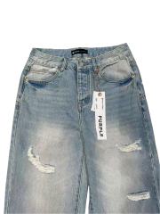 1:1 quality version Knee Patchwork Tassel Embellishment Straight Leg Jeans 28761318