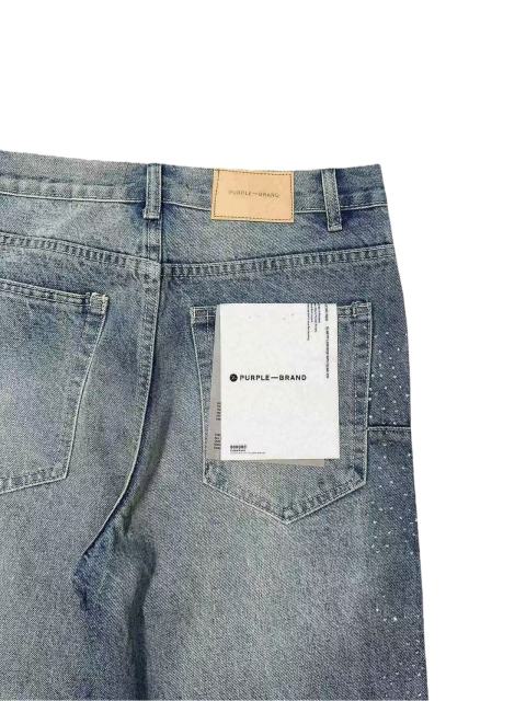 1:1 quality version Front Starry Sky Hot-fix Rhinestone Straight Leg Jeans 28761319