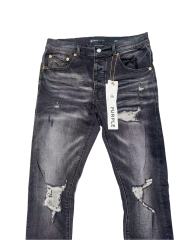 1:1 quality version Wall Crack Style Ripped Visible Stitching Jeans 28761308