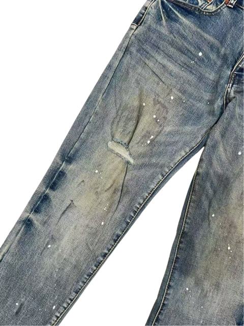 1:1 quality version Vintage Yellowed White Speckles Ripped Jeans 28761303