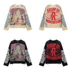 Triangular Summoning Circle Silver Hot Stamping Print Washed Version Long Sleeve T-Shirt 2 colors 28758382