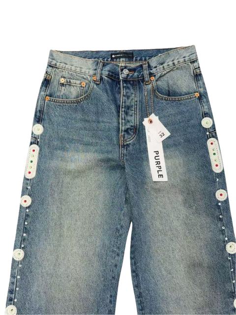 1:1 quality version Side Seam Traffic Light Hot-fix Rhinestone Straight Leg Jeans 28761320