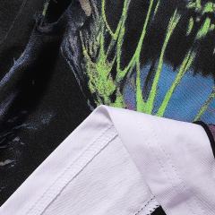 Street Corner Skull Silver Hot Stamping Print Washed Version Long Sleeve T-Shirt 28758378