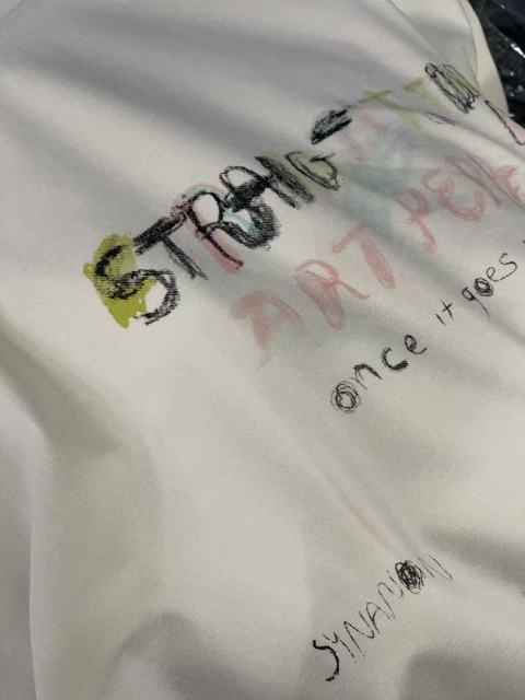 Vintage Hand-painted Graffiti Print Tee 28756447