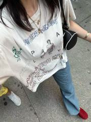 West Coast Graffiti Rhinestone Print Tee 28756454