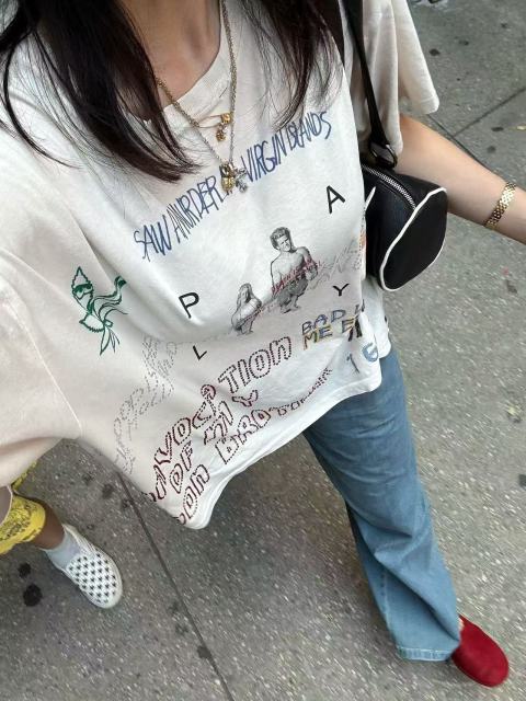 West Coast Graffiti Rhinestone Print Tee 28756454