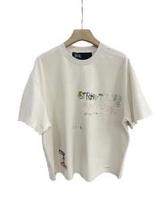 Vintage Hand-painted Graffiti Print Tee 28756447