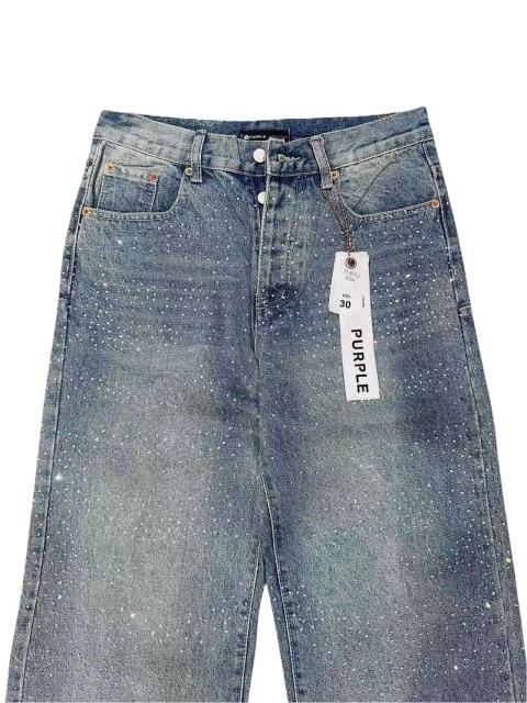 1:1 quality version Front Starry Sky Hot-fix Rhinestone Straight Leg Jeans 28761319