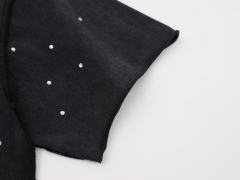 Rhinestone Portrait Letter Print Tee 28748408