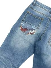 1:1 quality version Knee Rips Stitching Slim Fit Jeans 28648682