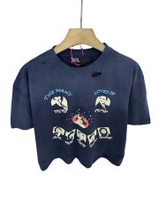 Character Smiley Face Combo Print Washed Version Tee 28756300