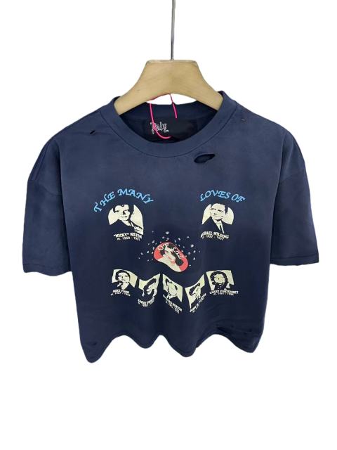 Character Smiley Face Combo Print Washed Version Tee 28756300