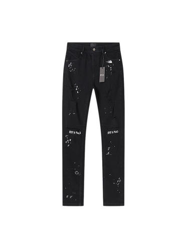 Ink-Splattered Ripped Jeans 28750109