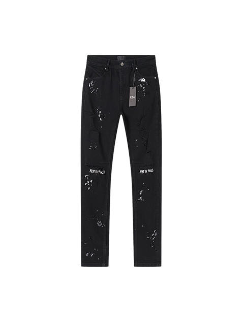 Ink-Splattered Ripped Jeans 28750109