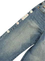 1:1 quality version Side Seam Traffic Light Hot-fix Rhinestone Straight Leg Jeans 28761320