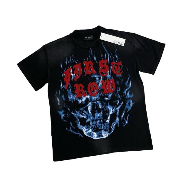 Ghost Flame Skull Print Washed Version Tee 28748596