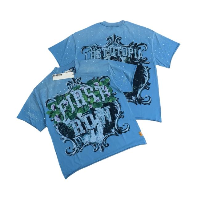 Waterfall sSculpture Rhinestone Print Washed Version Tee 28748593