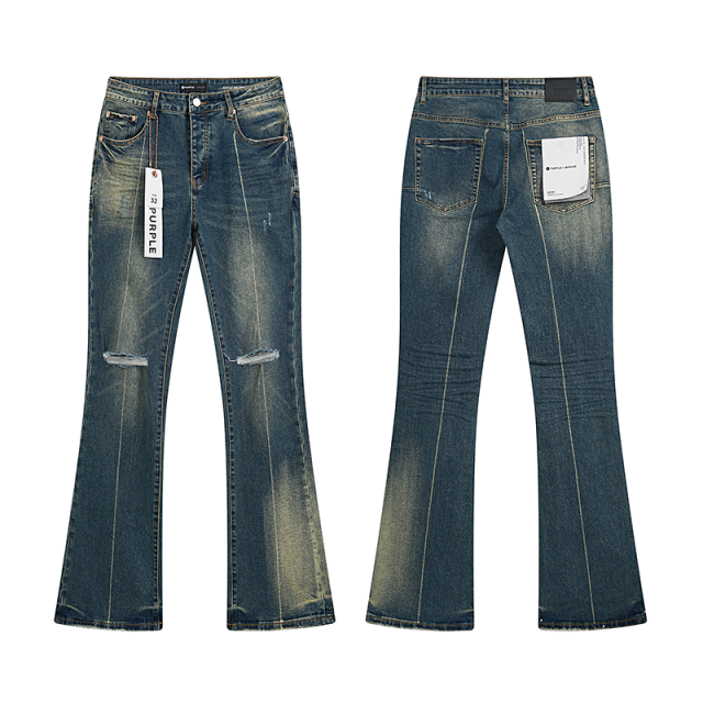 Distressed Washed Slightly Flared Jeans 28680582
