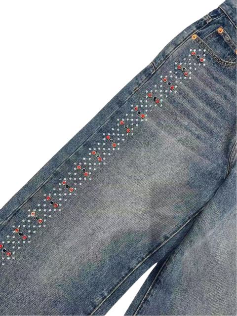 1:1 quality version Both sides Gemstone-Studded Straight-Leg Jeans 2 colors 28758457