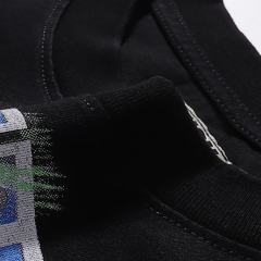 Brain Skull Silver Hot Stamping Print Washed Version Long Sleeve T-Shirt 28758376