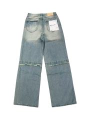 1:1 quality version Knee Patchwork Tassel Embellishment Straight Leg Jeans 28761318