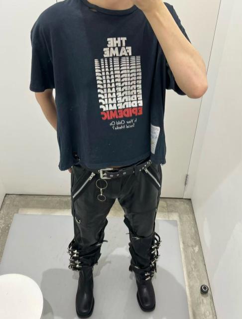 Repeated Logo Letter Print Washed Version Tee 28756309
