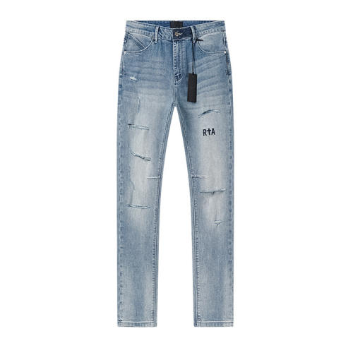 Embroidered Logo Distressed Jeans 28750121