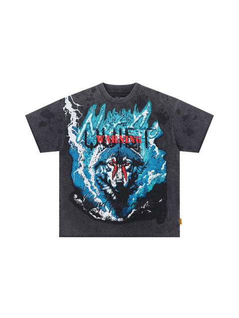 WARNING NOT SO QUIET WOLF CROPPED printed Tee 28747681