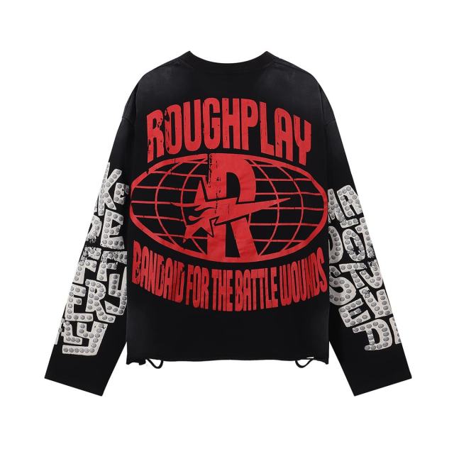 Triangular Summoning Circle Silver Hot Stamping Print Washed Version Long Sleeve T-Shirt 2 colors 28758382