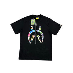 1:1 quality version Artistic Camouflage Shark Mouth Zipper Print Tee 2 colors 28746635