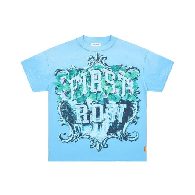 Waterfall sSculpture Rhinestone Print Washed Version Tee 28748593