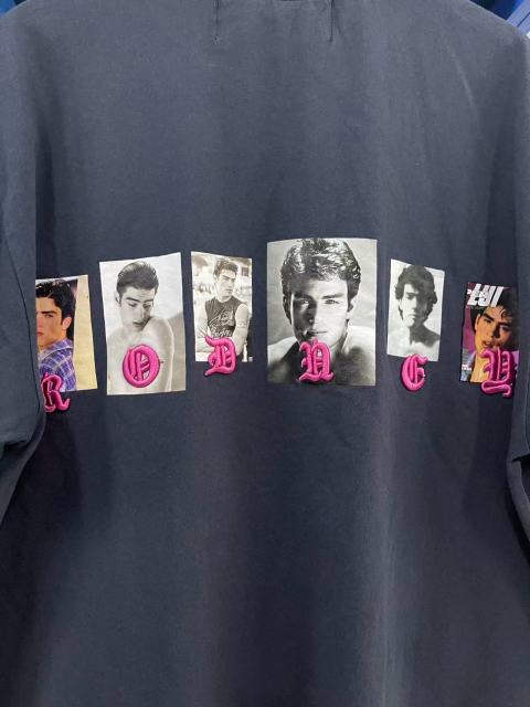 Commemorative Slogan Print Embroidered Washed Version Tee 28756298