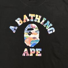 1:1 quality version Art Camouflage Little Ape Head Letter Print Tee 2 colors 28746638