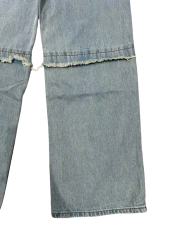 1:1 quality version Knee Patchwork Tassel Embellishment Straight Leg Jeans 28761318