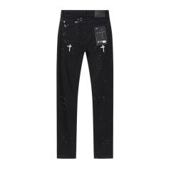 Ink-Splattered Ripped Jeans 28750109