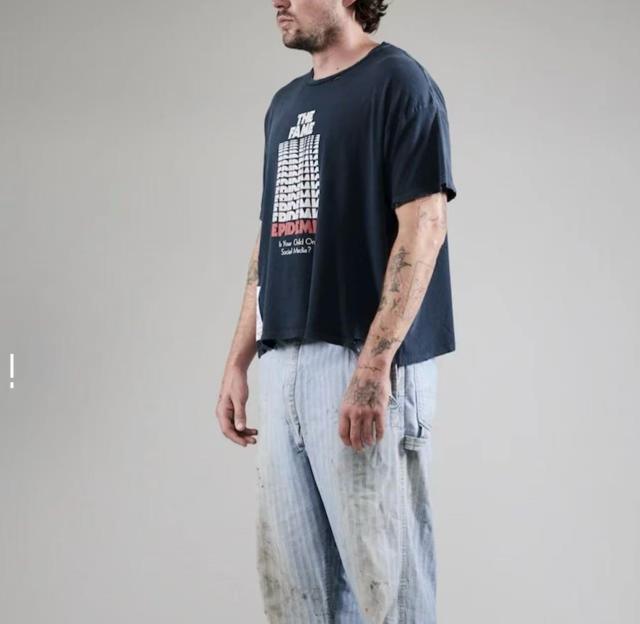 Repeated Logo Letter Print Washed Version Tee 28756309