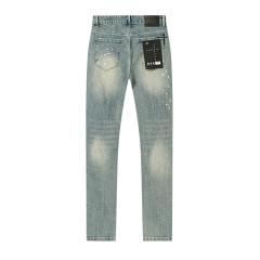 Embroidered Letter Splatter-Print Jeans 28750111