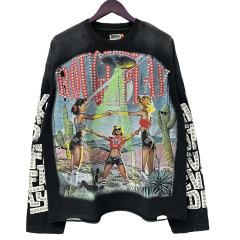 Triangular Summoning Circle Silver Hot Stamping Print Washed Version Long Sleeve T-Shirt 2 colors 28758382