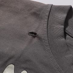 Rock Gesture Guitar Neck Silver Hot Stamping Print Washed Version Long Sleeve T-Shirt 28758377
