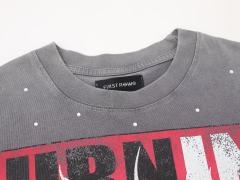 Skull Newspaper Rhinestone Print Washed Version Tee 2 colors 28748592