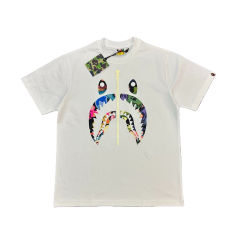 1:1 quality version Artistic Camouflage Shark Mouth Zipper Print Tee 2 colors 28746635