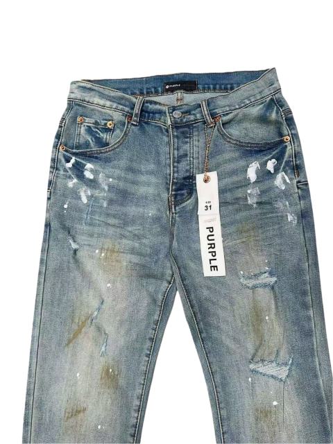 1:1 quality version Vintage Yellowed Splash Ink Ripped Jeans 28761305