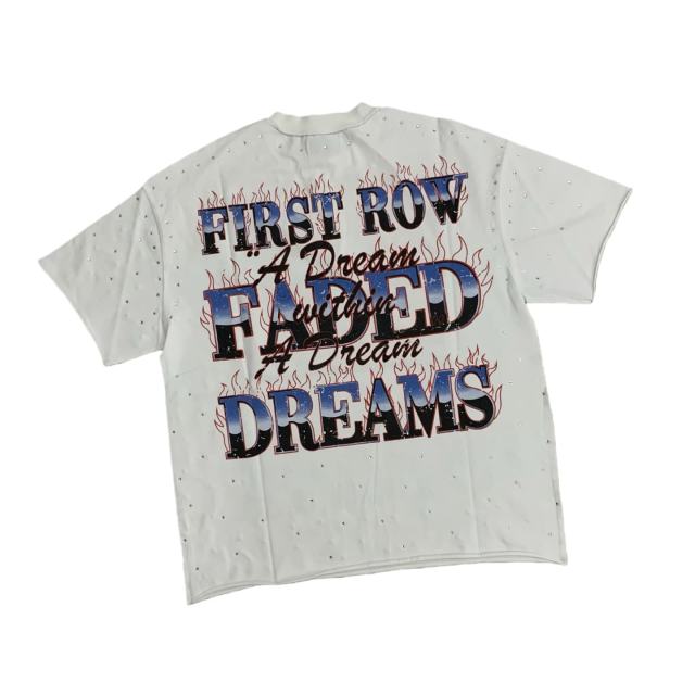 LOST UTOPIA BURNING FLAME Rhinestone Tee 28748377